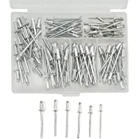 BIGP 120PCS Remaches Aluminio- M3.2 - M4 Surtido de Remaches Pop- Brida Grande Remaches Ciegos de Aluminio con Caja…